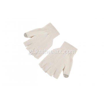 Πλεκτά κορίτσια Faux Fur Screentouch Fingerless Gloves